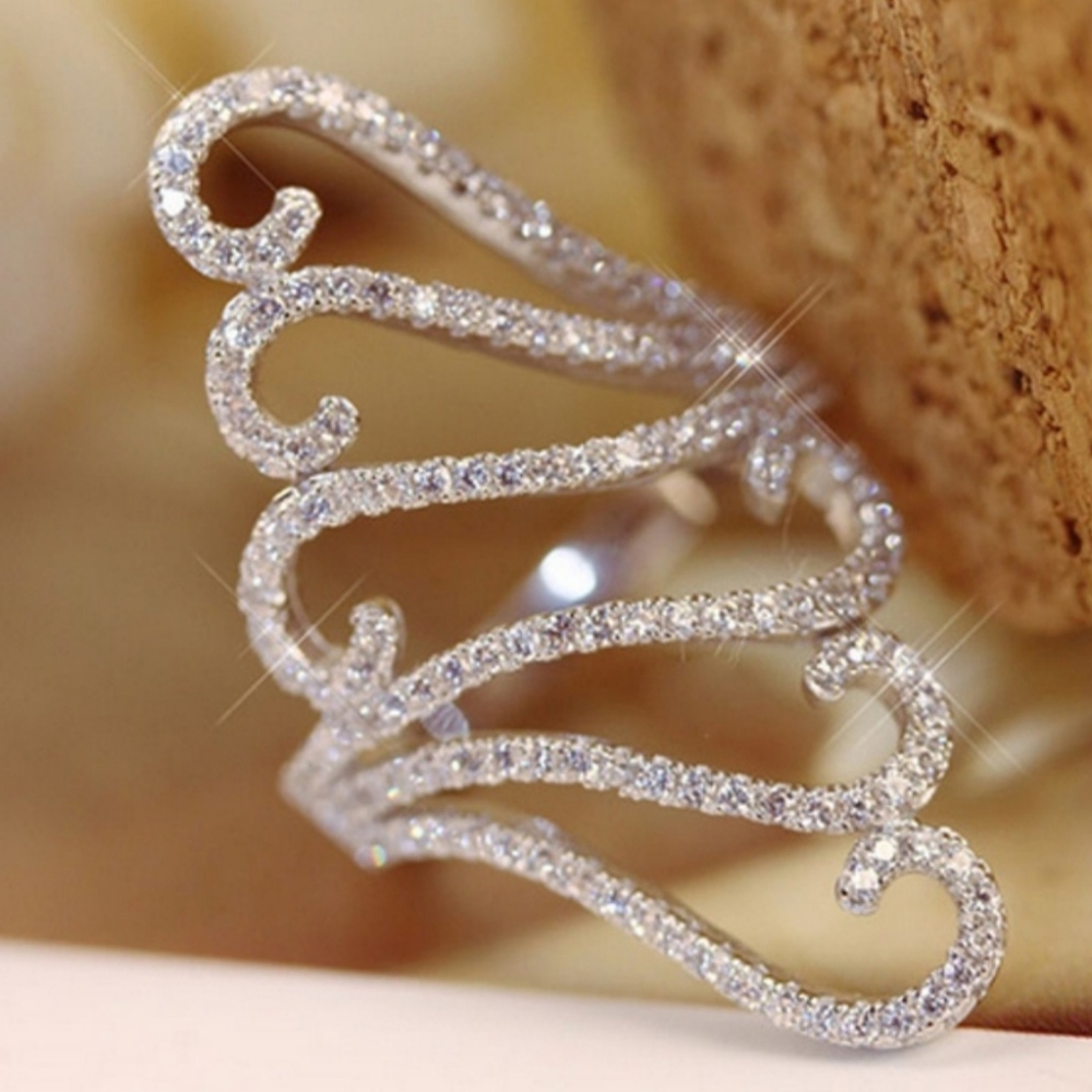 Sterling Diamond Cocktail Ring